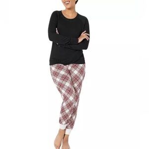MUK LUKS Sz S Pajamas - Jogger Set Tartan Plaid Sleepwear A384766